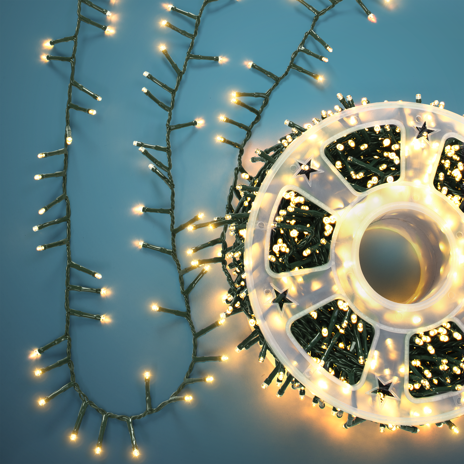 DICTROLUX - Catena Luminosa 2000 Led Bianco Caldo - 40 metri di luci